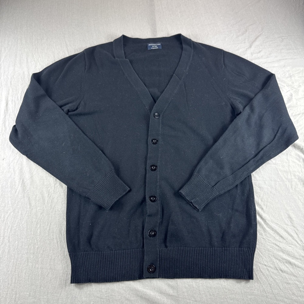 Match Stick Cardigan Men XL Black Button Up Sweatshirt Preppy Sweater Coast READ
